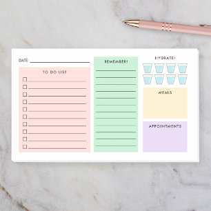 Daily Organiser - To Do List - Hydrate - Pastels Post-it Notes