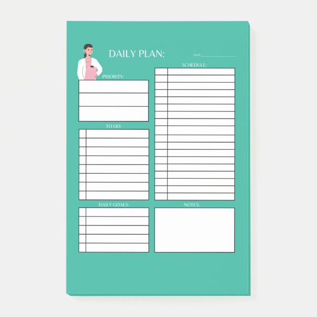 DAILY PLAN DOCTORA POST-IT NOTES (Front)
