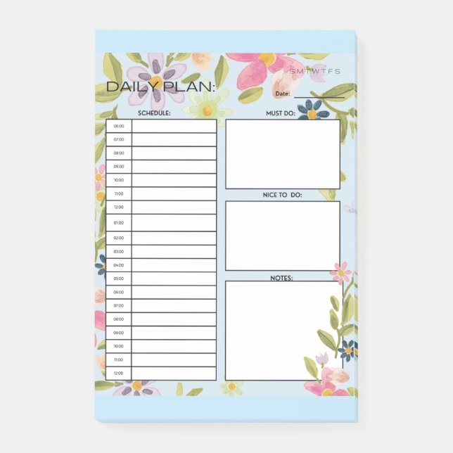 DAILY PLAN POST-IT NOTES (Front)