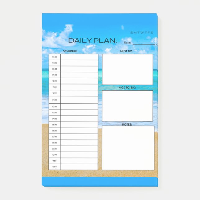 DAILY PLAN POST-IT NOTES (Front)