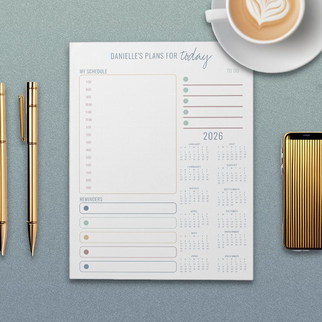 Daily Planner 2026 Calendar Notes and To Do List (Daily Planner To Do List with 2026 Calendar Notepad)