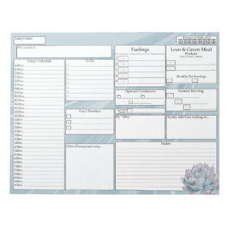 Daily Planner - 5 and 1 Food Tracker - Succulent N Notepad