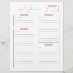 Daily Planner Calender Page Custom Letterhead