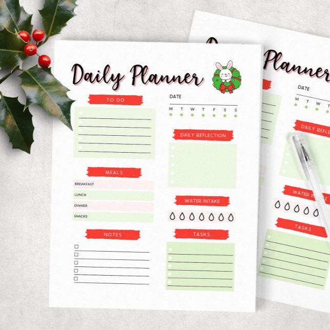 Daily Planner Christmas Bunny Notepad (Creator Uploaded)