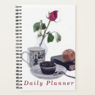 "Daily Planner" Coffee Flower Book Apple Journal Planner