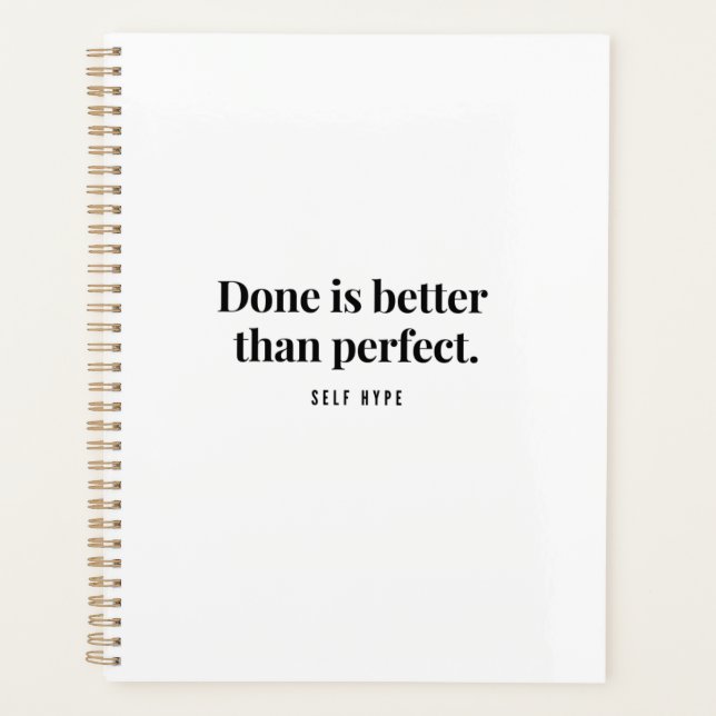 Daily Planner - Done Is Better Than Perfect - Whit (Front)