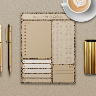 Daily Planner Leopard Print 2026 Notes To Do List