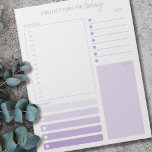 Daily Planner Lilac Schedule Notes and To Do Lists<br><div class="desc">Personalised Daily Planner in lilac with sections for your schedule,  reminders,  to do list and notes. This tear away notepad is printed on each page to last you for 40 days.</div>