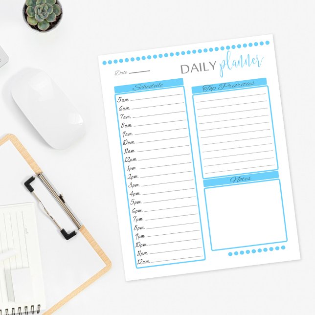 Daily Planner Lined Stationery Paper | Baby Blue (Creator Uploaded)
