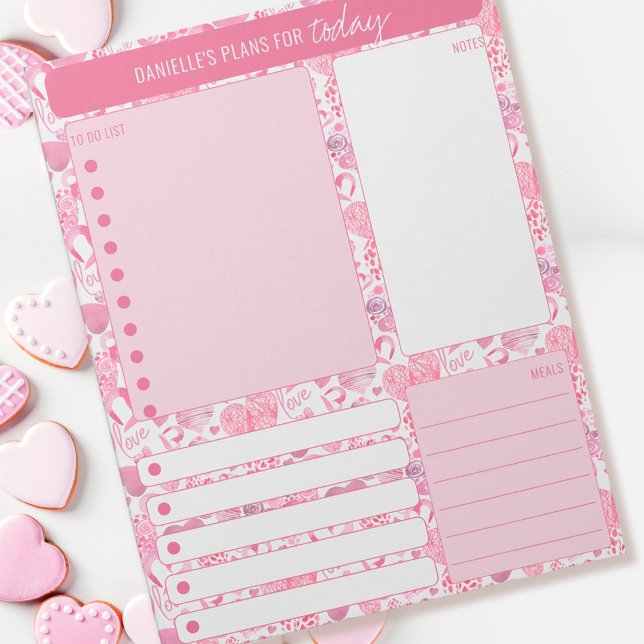 Daily Planner Love Heart Notes Meals To Do List (Creator Uploaded)