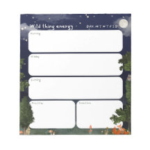 Daily Planner Notepad - Night Forest design