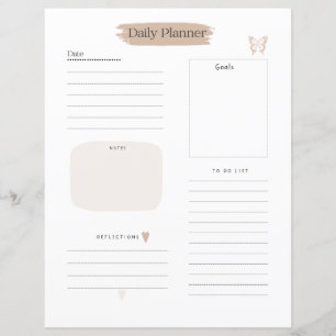 Daily Planner Page To Do List and Goals