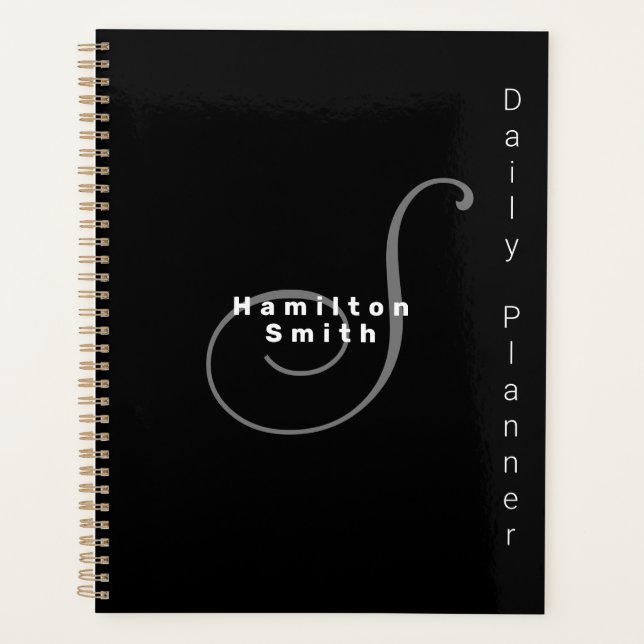 Daily Planner Personalised- HAMbyWG - Black (Front)