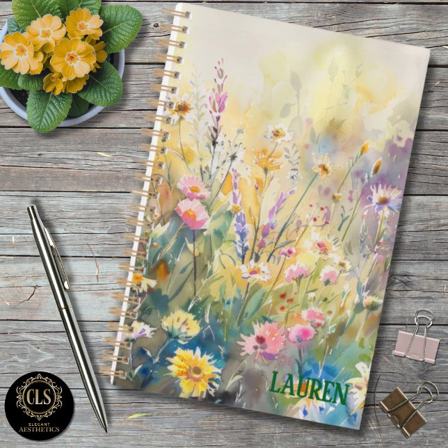Daily Planner – Personalised Watercolor Wildflower (Daily Planner – Watercolor Wildflower Personalized Name)