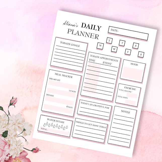 Daily Planner Pink Schedule Notes and To Do Lists (Creator Uploaded)