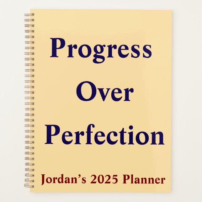 Daily Planner - Progress Over Perfection Plan (Front)