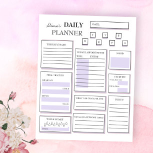 Daily Planner Purple Schedule Notes and To Do List