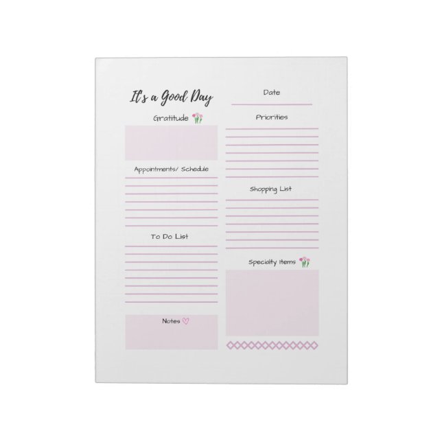 Daily Planner Schedule To Do List  Notepad (Rotated)