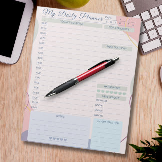 Daily Planner Simple Elegant Multicolored Themed Notepad