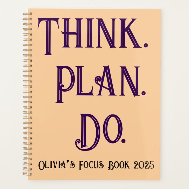 Daily Planner - Think Plan Do Custom Organizer (Front)