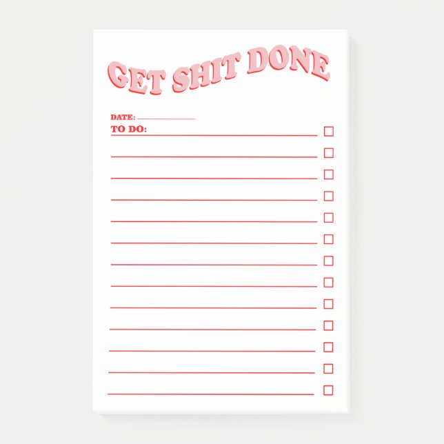 Daily Planner To Do List Minimalist Design Post-it Notes (Front)