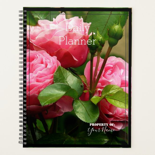 Daily Planner with Pink Roses - HAMbWG (Front)