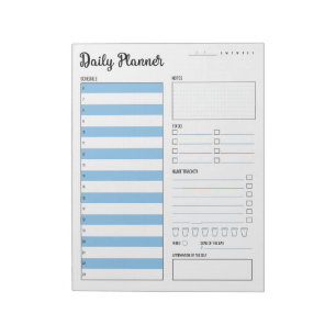 Daily Planner with Sunday Start (Blue) 8.5 x 11" Notepad