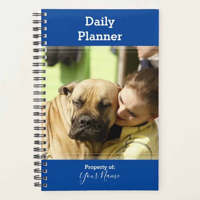 Daily Planner - Your Photo - Any Colour BG - HAMbW (Front)