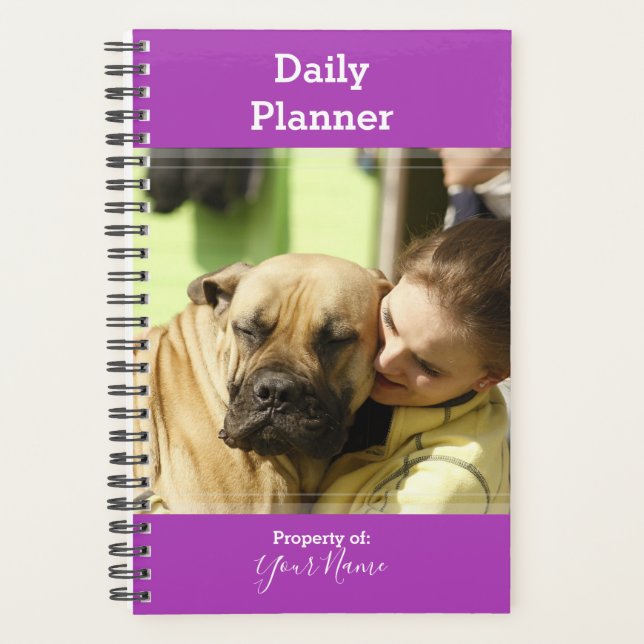 Daily Planner - Your Photo - Any Colour BG - HAMbW (Front)