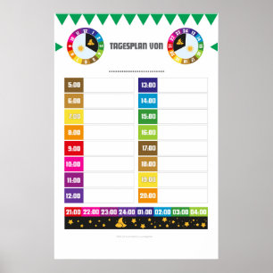 Daily planners real-time learning clocks.de daily  poster