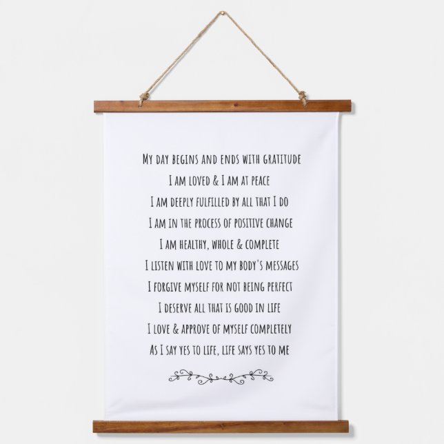 Daily Positive Affirmation Wall Art Tapestry Decor (Front)