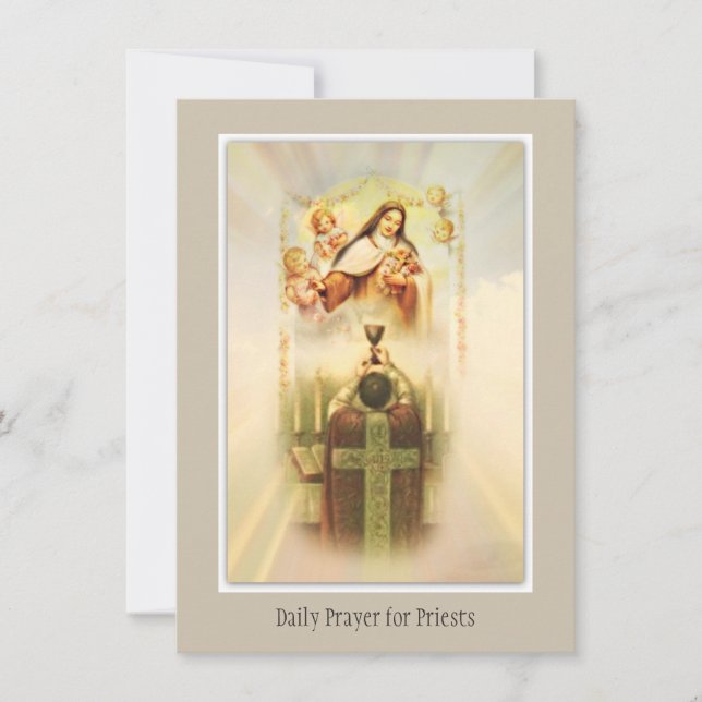 Daily Prayer for Priests by St.Therese Card (Front)