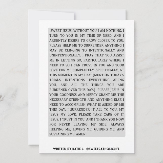 Daily Prayer of Surrender Invitation (Back)