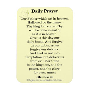 Daily Prayer Our Father KJV Magnet