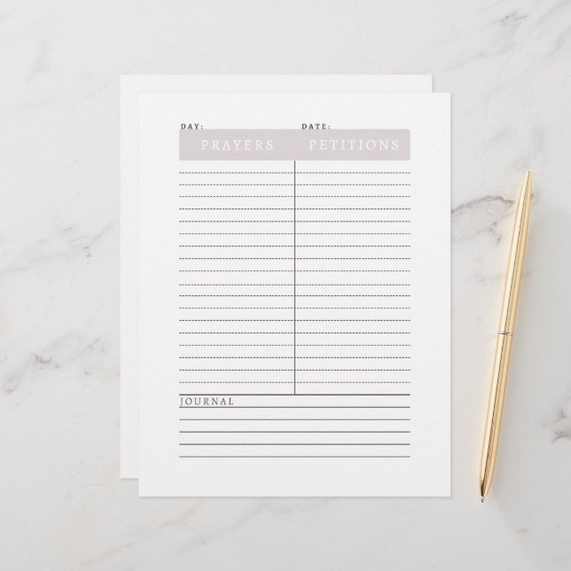 Daily Prayers Clip-It Sheet (Front/Back In Situ)