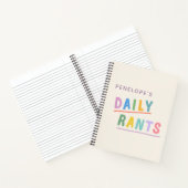 Daily Rants Cute Colourful Funny Saying Venting Notebook (Inside)