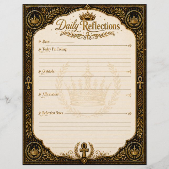 Daily Reflections – Crowned with Purpose  Custom Letterhead (Front)