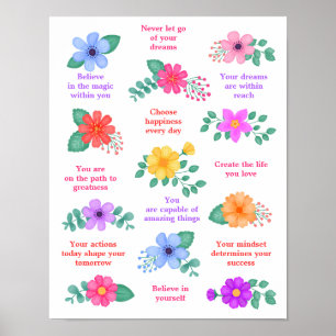 Daily Reminders Positive Motivational Quotes Poster