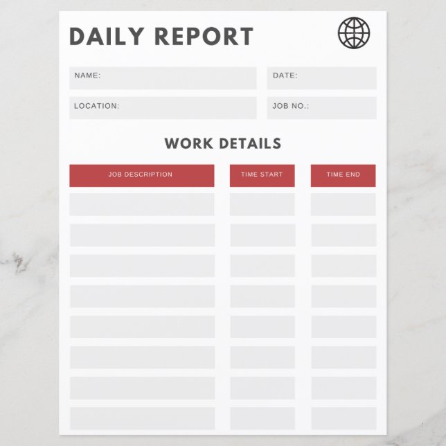 Daily report (Front)