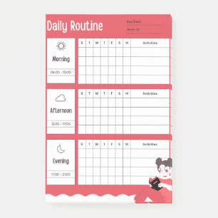 Daily Routine Chart Morning Afternoon Evening Post-it Notes