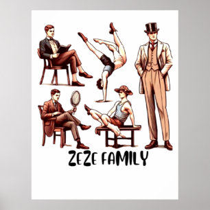Daily Routine of ZEZE Family Poter Poster