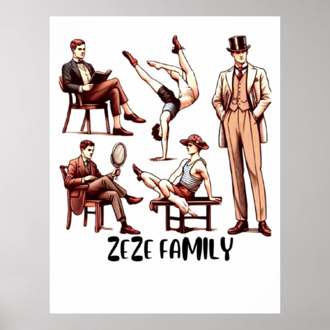 Daily Routine of ZEZE Family Poter  Poster (Front)