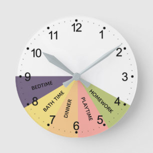 Daily Schedule Colours Round Clock