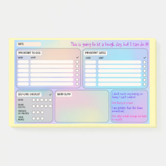 Daily Schedule for Focus & Self-Care Post-Its Post-it Notes