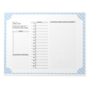 Daily Schedule in Spanish with Verbs, Practice Notepad