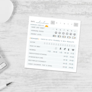 Daily Self Care Check-in ADHD Neurodivergent Post-it Notes