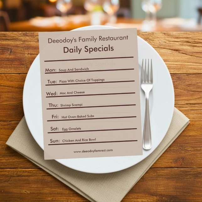 Daily Specials Brown Flyer (Creator Uploaded)