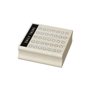 Daily Tasks Checklist Planner Wood Stamp