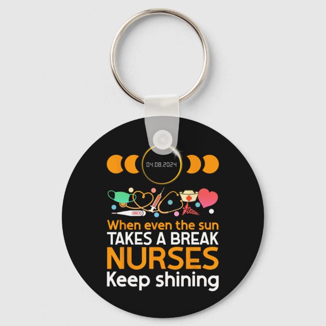 Daily Tasks Vs Total Solar Eclipse Phases 2024 Nur Key Ring (Front)
