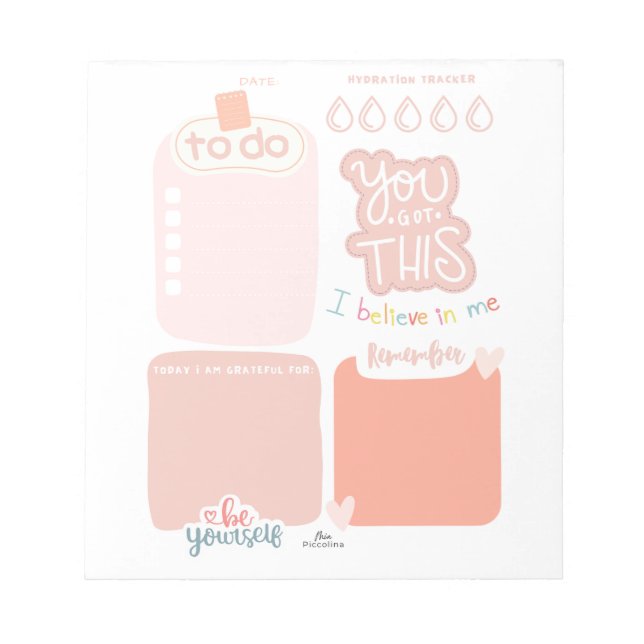 Daily To-Do, Habit Tracker Notepad, 40 Pages Notepad (Front)